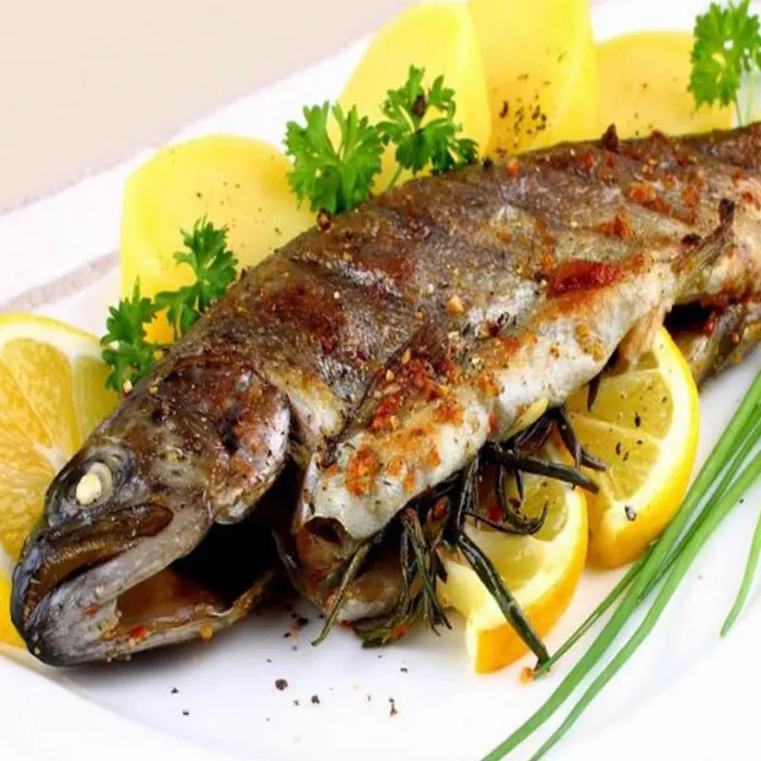 دیزاین ماهی کباب شده غذای محلی روستای افراسرا 641685458415