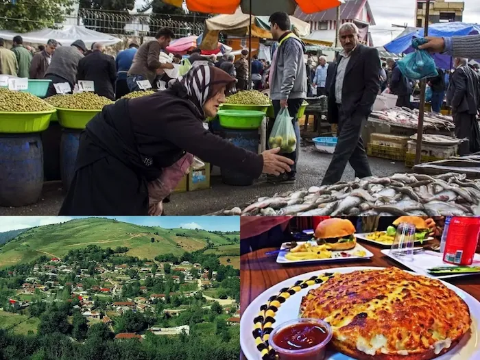 رستوران، روستای توریستی و بازار هفتگی اطراف روستای رودپشت 65468453412